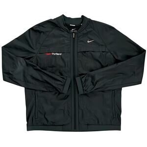 Nike Running Dri-Fit TEDx Portland Womens Black Full Zip Lightweight Jacket L‎
